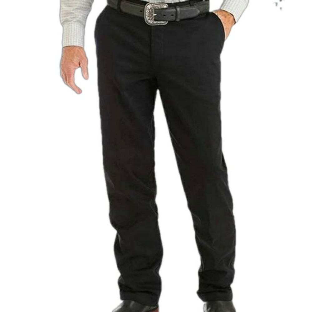Wrangler Riata Flat Front Relaxed Fit Black Casual Pants